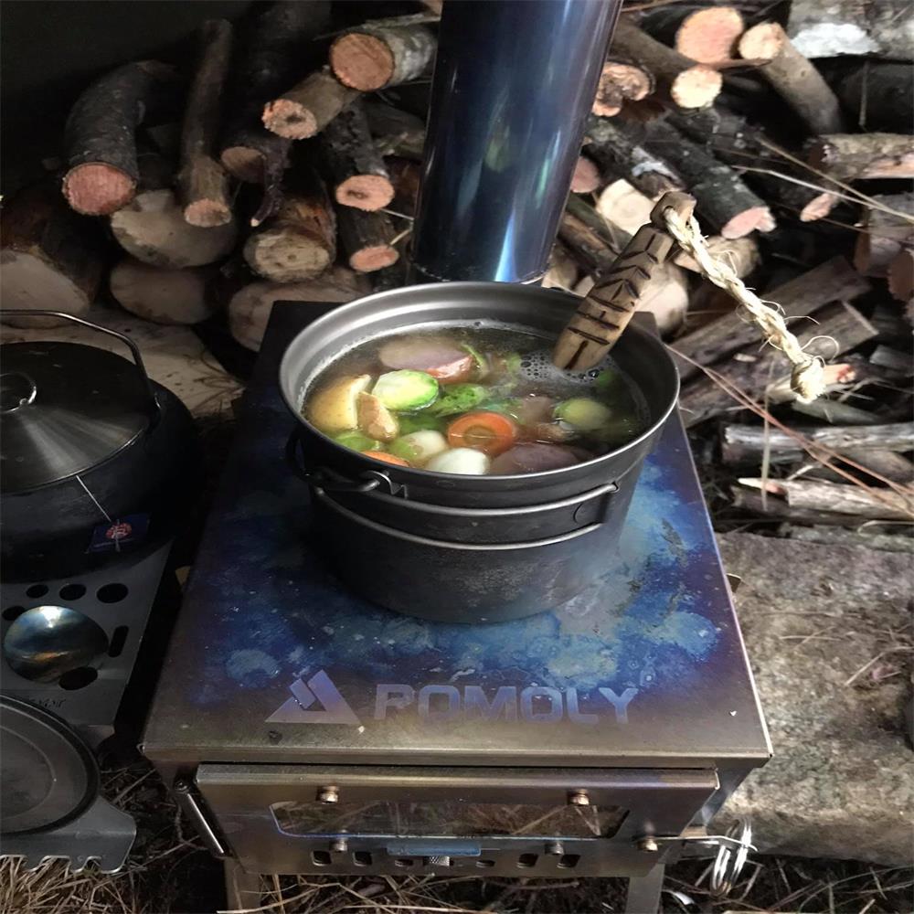 Cooking delicious food with wood stove