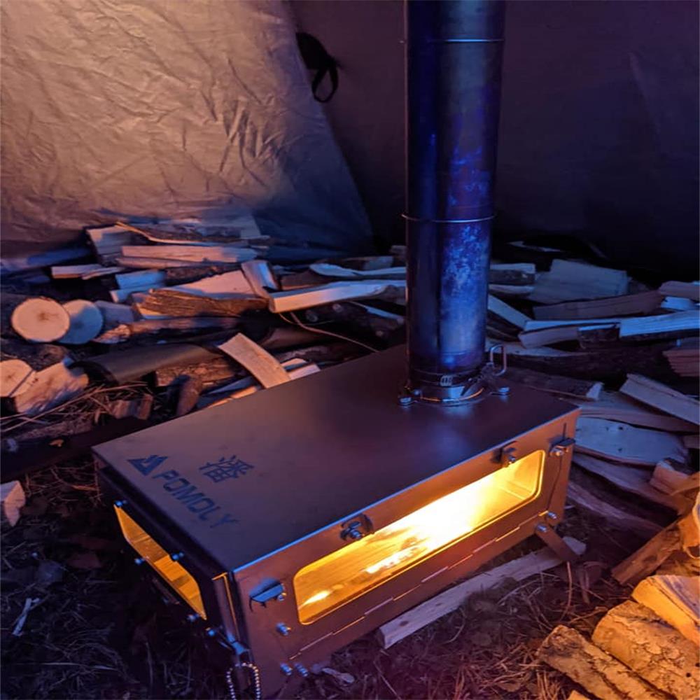 Burning Pomoly T1 wood stove