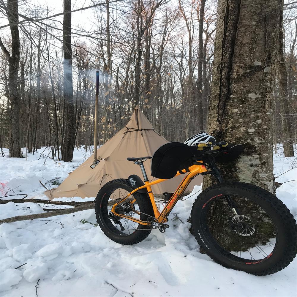 Hot tent bike camping
