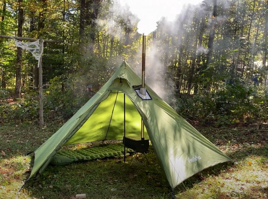 FireHiking Hot Tent camping with a wood burning stove
